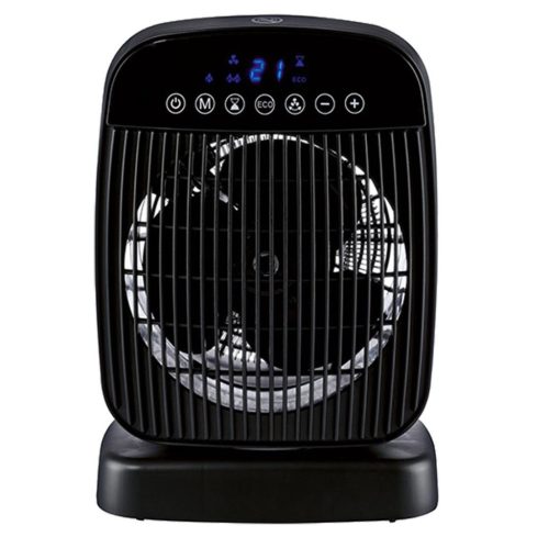 Tronic THLF 2000 E4 BK Digitális fűtőventilátor, ventilátoros hősugárzó fűtőtest távirányítóval, 2000 W, fekete