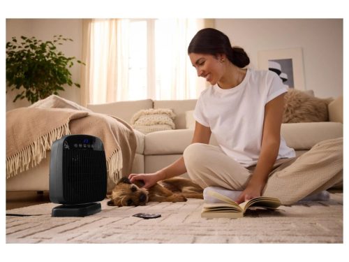 Tronic THLF 2000 E4 BK Digitális fűtőventilátor, ventilátoros hősugárzó fűtőtest távirányítóval, 2000 W, fekete