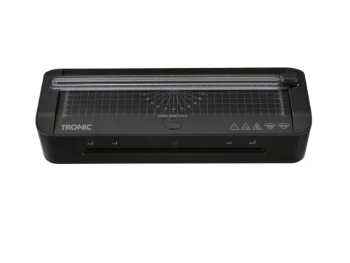 Tronic TLG 300 C2 BK A4-es hideg - meleg lamináló, laminátor, laminálógép görgős papírvágóval, 30 db lamináló fóliával, fekete, 300 W