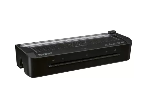 Tronic TLG 300 C2 BK A4-es hideg - meleg lamináló, laminátor, laminálógép görgős papírvágóval, 30 db lamináló fóliával, fekete, 300 W