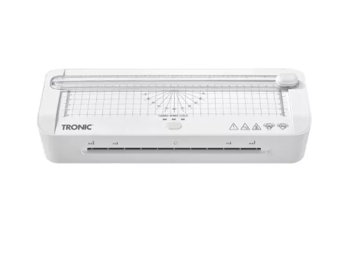 Tronic TLG 300 C2 WH A4-es hideg - meleg lamináló, laminátor, laminálógép görgős papírvágóval, 30 db lamináló fóliával, fehér 300 W