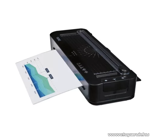 TRONIC TLG 400 A1 BK Prémium A3 / A4 hideg - meleg lamináló gép, laminátor, laminálógép görgős papírvágóval és 8 db A3 lamináló fóliával, fekete, 400W