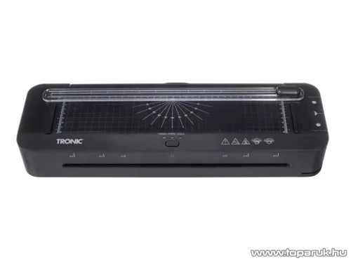 TRONIC TLG 400 A1 BK Prémium A3 / A4 hideg - meleg lamináló gép, laminátor, laminálógép görgős papírvágóval és 8 db A3 lamináló fóliával, fekete, 400W