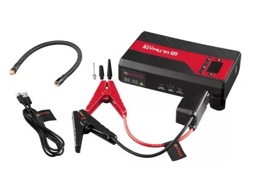 Ultimate Speed UPK 10 H5 3 az 1-ben hordozható indításrásegítő kompresszorral és 14000 mAh PowerBank funkcióval (12V-os bikázó és kompresszor)