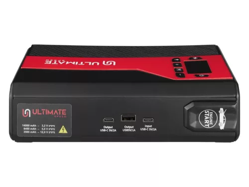 Ultimate Speed UPK 10 H5 3 az 1-ben hordozható indításrásegítő kompresszorral és 14000 mAh PowerBank funkcióval (12V-os bikázó és kompresszor)