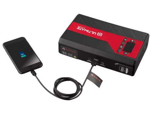 Ultimate Speed UPK 10 H5 3 az 1-ben hordozható indításrásegítő kompresszorral és 14000 mAh PowerBank funkcióval (12V-os bikázó és kompresszor)