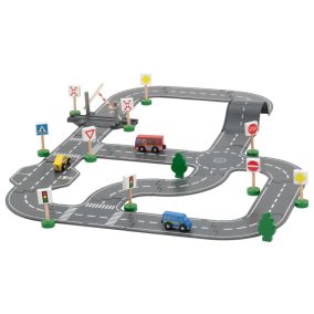   lupilu (Playtive) City Road Set Fa autópálya szett, városi - utca készlet, 35 darabos
