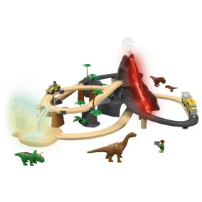  PlayTive (lupilu) Railway Set Dino Park MED vasútkészlet önjáró elemes teherautóval, vulkánnal, 49 részes