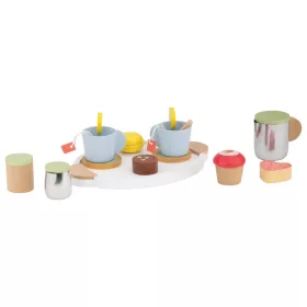   lupilu (Playtive) KU-16565 Fa játék teáskészlet gyerekeknek, kiegészítőkkel (20 részes)