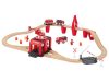 lupilu (PlayTive) Fire Brigade Valódi fából készült játék vasútkészlet, tűzoltóság, 36 részes