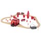 lupilu (PlayTive) Fire Brigade Valódi fából készült játék vasútkészlet, tűzoltóság, 36 részes