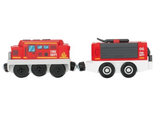 lupilu (PlayTive) Fire Brigade Valódi fából készült játék vasútkészlet, tűzoltóság, 36 részes