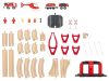 lupilu (PlayTive) Fire Brigade Valódi fából készült játék vasútkészlet, tűzoltóság, 36 részes