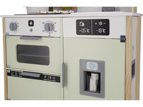 lupilu (Playtive) Wooden Kitchen világító és hangot adó fa játékkonyha, hűtővel, sütővel, mikróval, mosogatóval, főzőlappal (játék konyha kiegészítőkkel), 66 x 30 x 103 cm