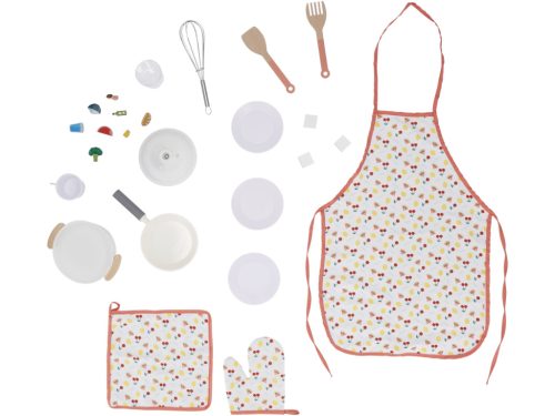 lupilu (Playtive) Wooden Kitchen világító és hangot adó fa játékkonyha, hűtővel, sütővel, mikróval, mosogatóval, főzőlappal (játék konyha kiegészítőkkel), 66 x 30 x 103 cm