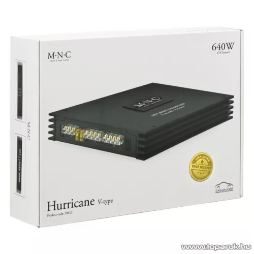 MNC Hurricane V-type 640 4/2 CH, 640W-os, 4 csatornás autós erősítő (39612)