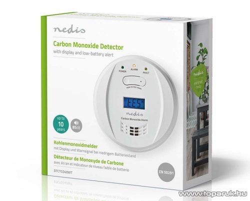 Nedis Elemes szénmonoxid érzékelő, CO riasztó, 10 év élettartam (DTCTCO40WT)
