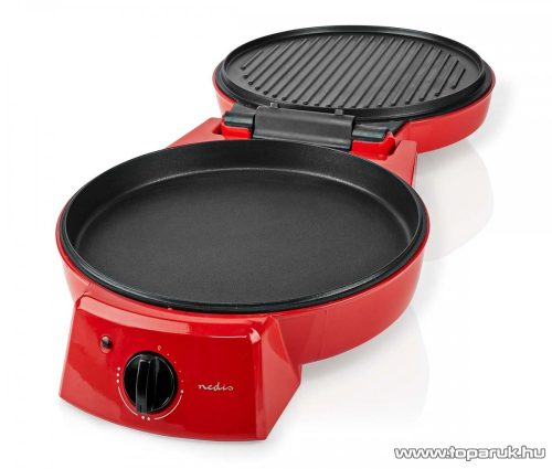 Nedis Pizzakészítő és grillsütő (omlett és palacsinta sütő), 30 cm, 1800 W (FCPM100FRD)