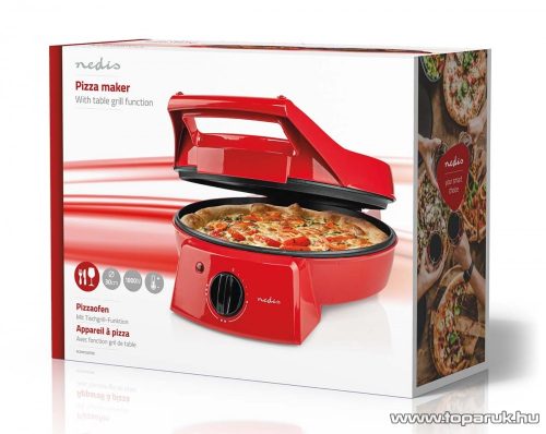 Nedis Pizzakészítő és grillsütő (omlett és palacsinta sütő), 30 cm, 1800 W (FCPM100FRD)