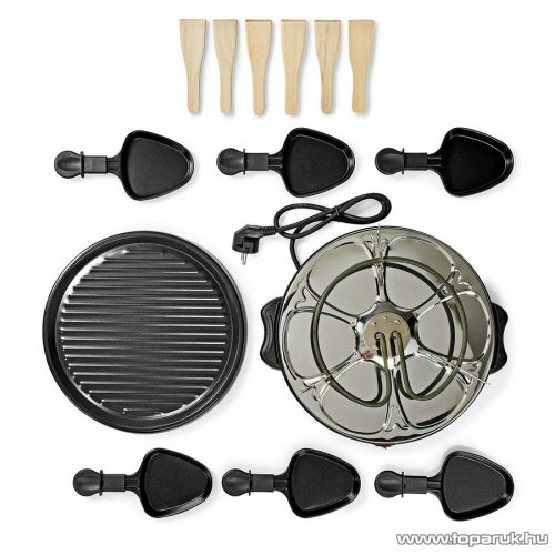 Nedis 6 személyes raclette grill, raklett grillsütő (FCRA210FBK6)