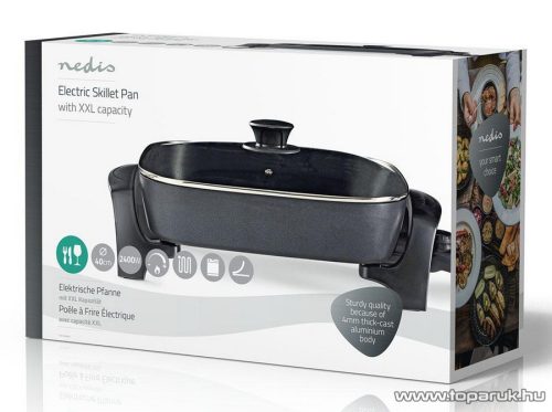 Nedis Elektromos serpenyő, főzőedény, 2200 W (FCSP110EBK40)