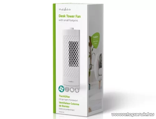 Nedis Asztali ventilátor oszcilláló funkcióval, 25 W, fehér (FNDK2WT30)