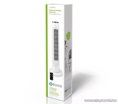 Nedis Oszlopventilátor, toronyventilátor távirányítóval, 50 W, fehér (FNTR13CWT40)