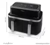 (HASZNÁLT / ESZTÉTIKAI SÉRÜLT / 384784) Nedis Air Fryer DOUBLE XL Digitális, dupla tartályos forrólevegős sütő, 2 x 4,2 literes, 2600 W (KAAF320BK)
