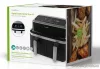 (HASZNÁLT / ESZTÉTIKAI SÉRÜLT / 384784) Nedis Air Fryer DOUBLE XL Digitális, dupla tartályos forrólevegős sütő, 2 x 4,2 literes, 2600 W (KAAF320BK)
