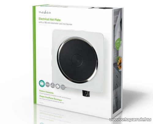Nedis Hordozható elektromos egylapos főzőlap, rezsó, 1500 W (KAEP150EWT1)