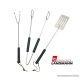 Landmann 0101 Grillkészlet, 3 darabos, krómozott, fanyéllel