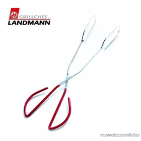 Landmann 0280 Krómozott grillcsipesz, piros nyéllel