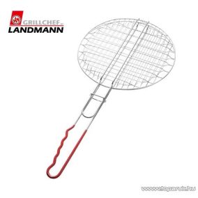   Landmann 0289 Krómozott grill hamburgersütő, piros nyéllel