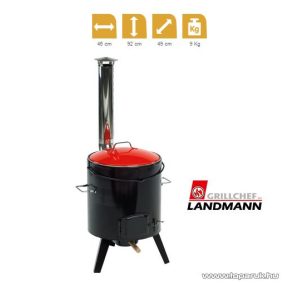   Landmann 0825 Zománcozott gulyásfőző, forralt bor főző és pörköltfőző kályha, kivehető üsttel és fedéllel