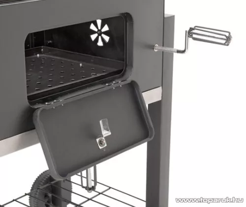 Landmann 11503 Grillchef fedeles faszenes grill, grillsütő kocsi, fekete (10 személyes)