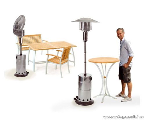 Landmann 12047 SIRIUS INOX Kültéri, gázzal működő rozsdamentes acél kivitelű teraszhősugárzó, 5 - 9.9 kW