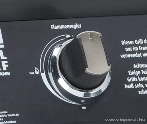 Landmann Grill Chef 12736 3 égős party gázgrillkocsi, rozsdamentes acél égőkkel, 3 x 3,2 kW, fekete (10 személyes)