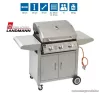 Landmann 12739 3 égős inox party gázgrillkocsi (kültéri konyha), fokozatmentesen állítható alumíniumozott acél égőfejekkel, 3 x 3,5 kW (10 személyes) - megszűnt termék: 2014. április