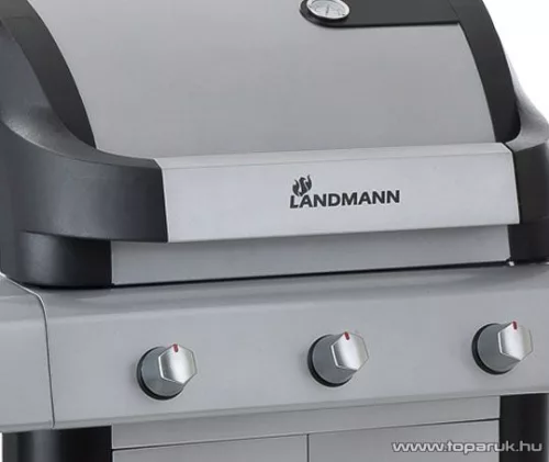 Landmann 12771 CRONOS 3 égős party gázgrillkocsi, fokozatmentesen állítható rozsdamentes acél égőfejjel, 3 x 3.5 kW + 1 x 2.0 kW-os oldalsó égőfej (10 személyes) - megszűnt termék: 2014. április