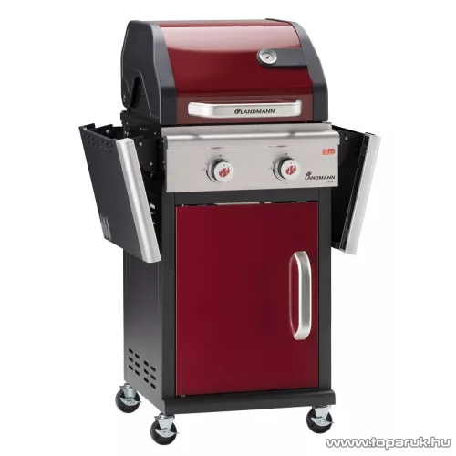 Landmann 12902 Triton 2.0 gázgrill kocsi, piros (8 személyes)