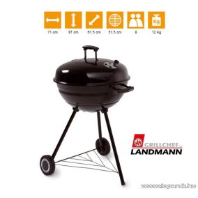   Landmann 31347 Faszenes party gömbgrill, zománcozott tűztállal és fedéllel (8 személyes)