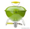 Landmann 31373 Piccolino faszenes asztali gömbgrill, zománcozott fedéllel és tűztérrel, zöld (4 személyes)