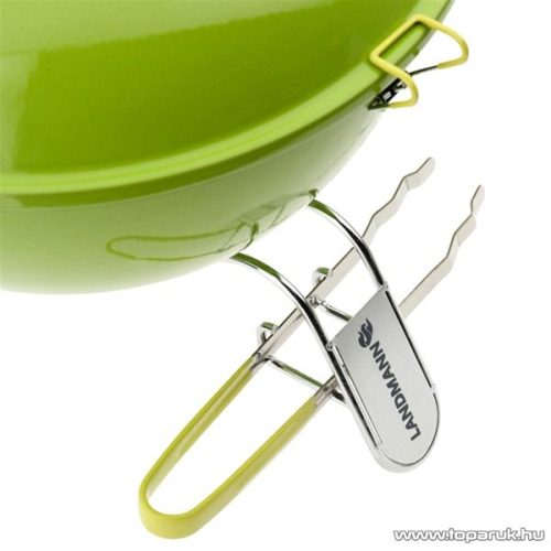 Landmann 31373 Piccolino faszenes asztali gömbgrill, zománcozott fedéllel és tűztérrel, zöld (4 személyes)