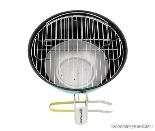 Landmann 31375 Piccolino faszenes asztali gömbgrill, zománcozott fedéllel és tűztérrel, türkiz (4 személyes)