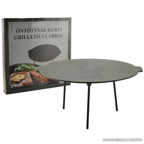 Perfect Home 15501 Öntöttvas grill tárcsa - boronatárcsa, 3 lábú, 45 cm