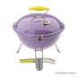   Landmann  31378 Piccolino faszenes asztali gömbgrill, zománcozott fedéllel és tűztérrel, lila (4 személyes)