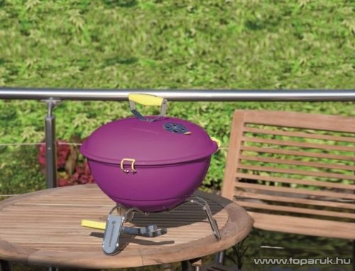 Landmann  31378 Piccolino faszenes asztali gömbgrill, zománcozott fedéllel és tűztérrel, lila (4 személyes)