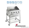Landmann 12430 Professzionális INOX gázgrillkocsi grillsütő, 4 égőfejes gáz pecsenyesütő (12 személyes)