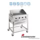 Landmann 12430 Professzionális INOX gázgrillkocsi grillsütő, 4 égőfejes gáz pecsenyesütő (12 személyes)