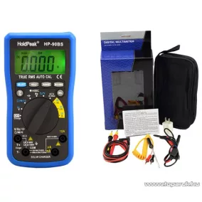   HOLDPEAK 90BS Napelemes digitális multiméter, feszültség, áram, ellenállás, kapacitás, frekvencia, TRMS mérőműszer